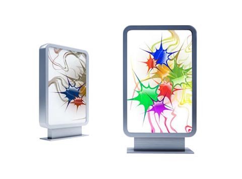 Three blank vertical billboards Backlit Film