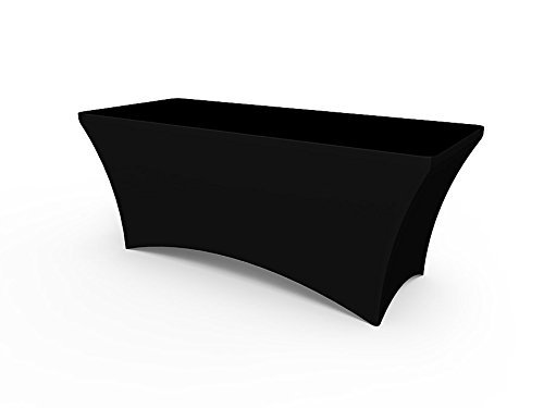 SOLID BLACK STRETCH TABLE COVERS 1 SOLID BLACK STRETCH TABLE COVERS - Image 2